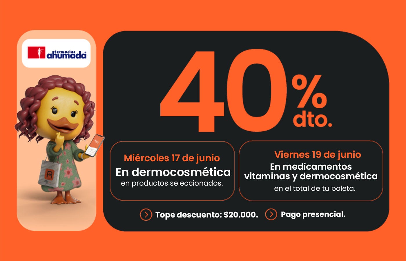 40% de descuento en medicamentos, vitaminas y dermocosmética en productos seleccionados pagando con Rutpay