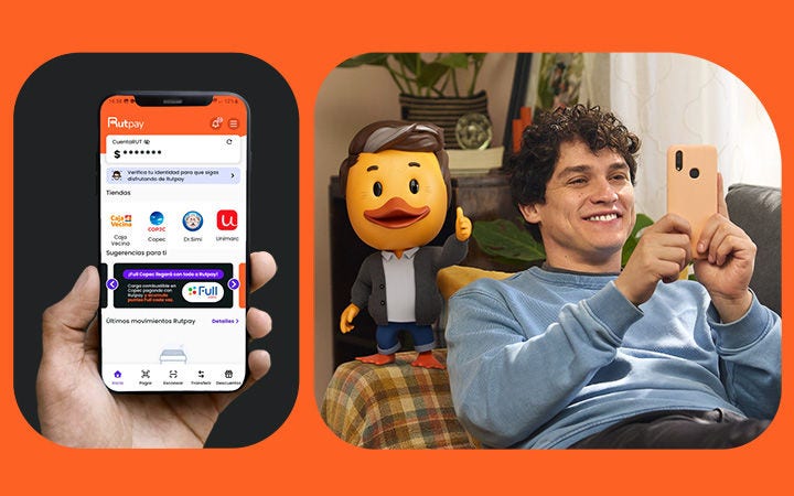 Hombre ruteando con App Rutpay
