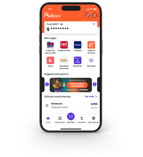 Paso 2 inicio App Rutpay