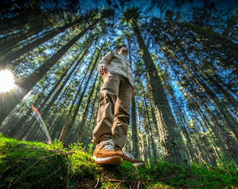 Hombre en un bosque