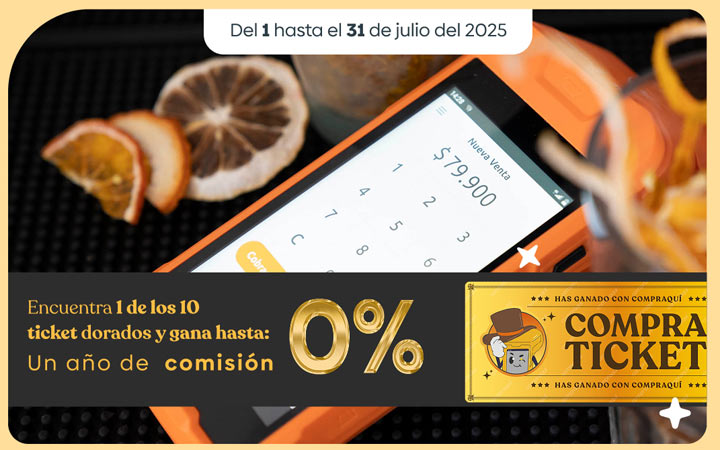 Encuentra 1 de los 10 tickets dorados y gana hasta: un año de comisión 0%