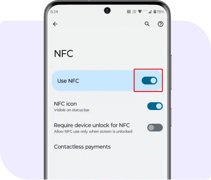 1. Activa la función NFC