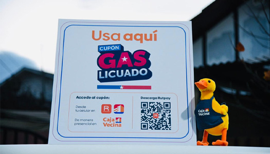 Promoción del Cupón de Gas Licuado con figura de pato Caja Vecina